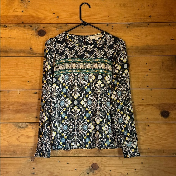 LOFT Ruffle Long Sleeve Top - Picture 1 of 4